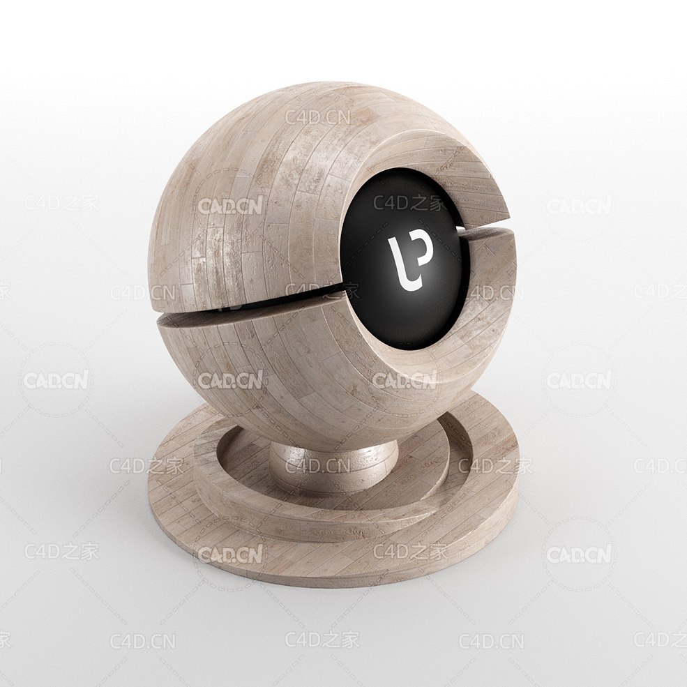 [CORONA渲染器材质]浅色灰调实木地板材质球Rovere Floor 02