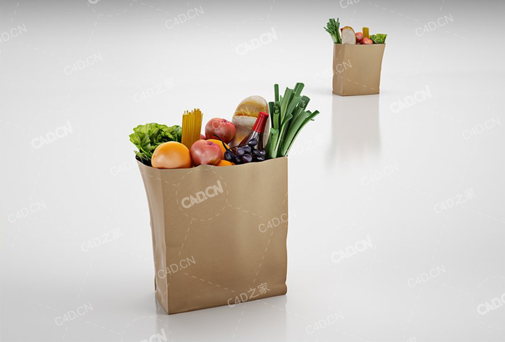 超市纸购物袋 paper shopping bag - C4D之家 - 35.jpg