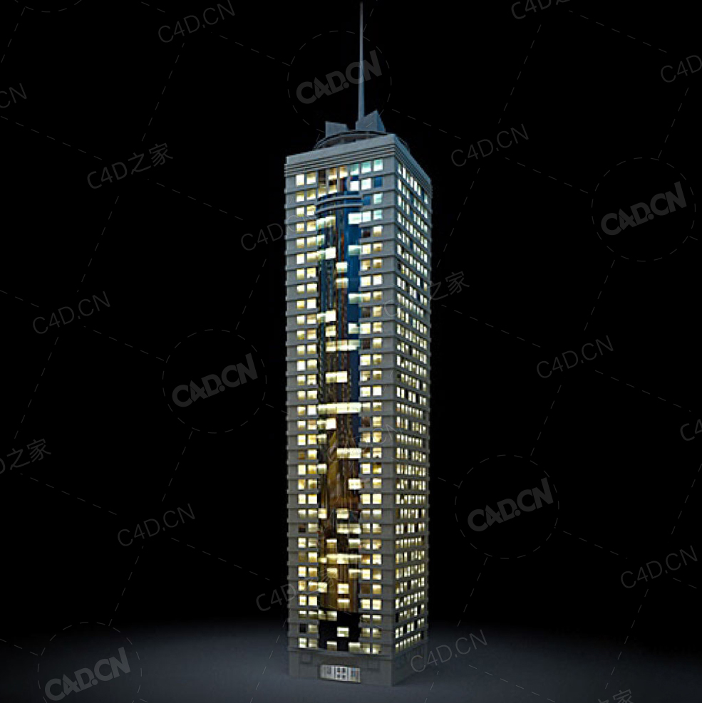 夜间摩天大楼办公楼写字楼C4D模型 Archmodels Vol.103_Night Skyscrapers - model-32 - C4D之家 - 32.jpg