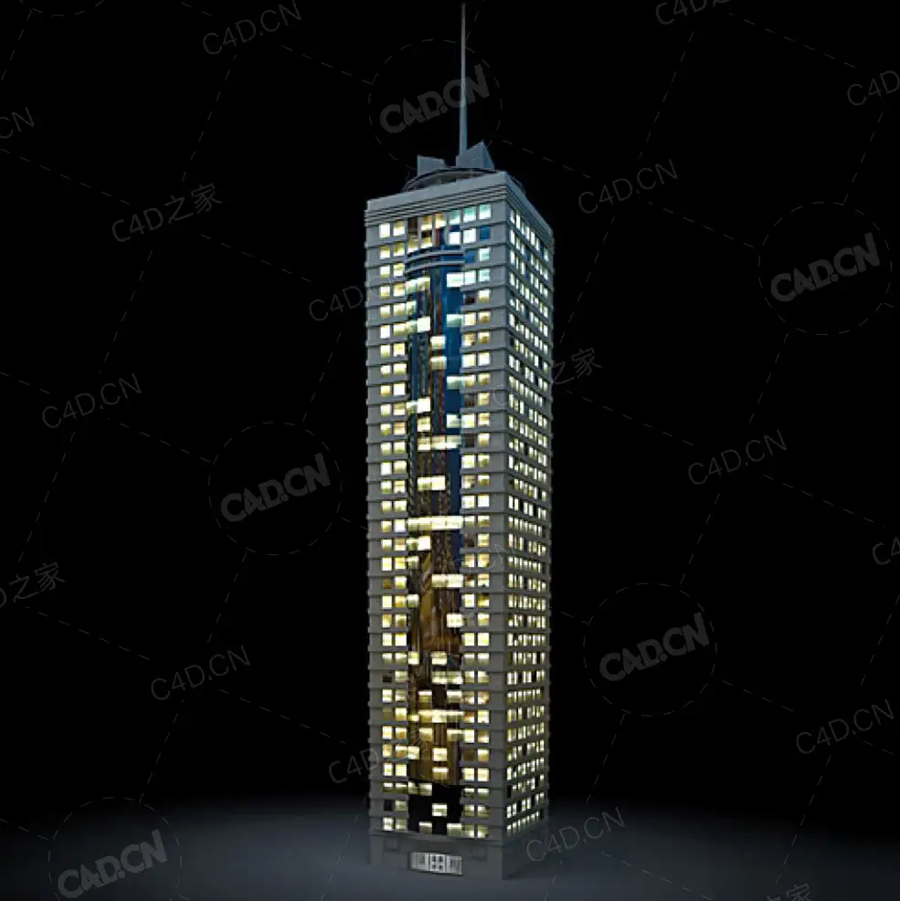 夜间摩天大楼办公楼写字楼C4D模型 Archmodels Vol.103_Night Skyscrapers - model-32 - C4D之家 - 32.jpg