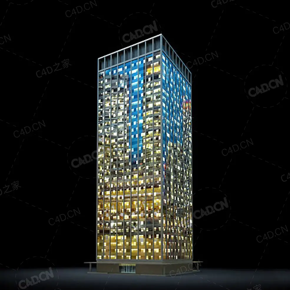 夜间摩天大楼办公楼写字楼C4D模型 Archmodels Vol.103_Night Skyscrapers - model-34 - C4D之家 - 34.jpg