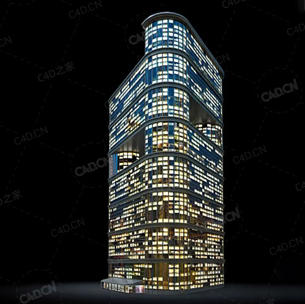 夜间摩天大楼办公楼写字楼C4D模型 Archmodels Vol.103_Night Skyscrapers - model-31 - C4D之家 - 31.jpg