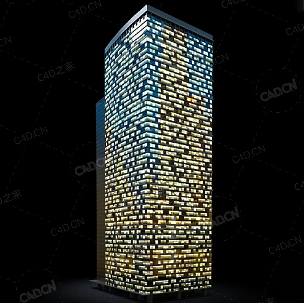 夜间摩天大楼办公楼写字楼C4D模型 Archmodels Vol.103_Night Skyscrapers - model-35 - C4D之家 - 35.jpg