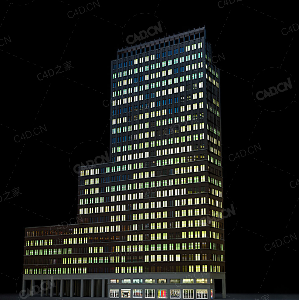 夜间摩天大楼办公楼写字楼C4D模型 Archmodels Vol.103_Night Skyscrapers - model-36 - C4D之家 - 36.jpg
