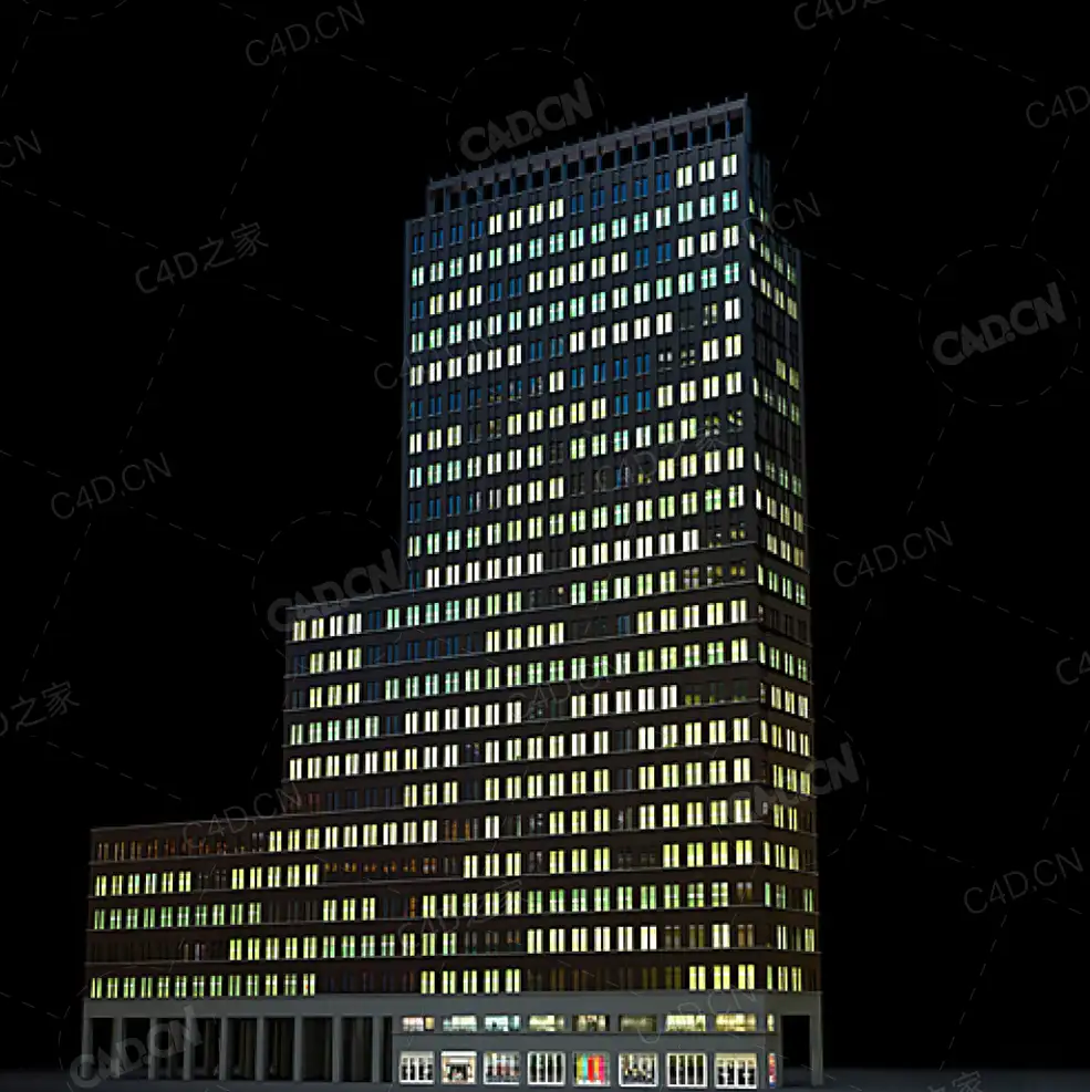 夜间摩天大楼办公楼写字楼C4D模型 Archmodels Vol.103_Night Skyscrapers - model-36 - C4D之家 - 36.jpg