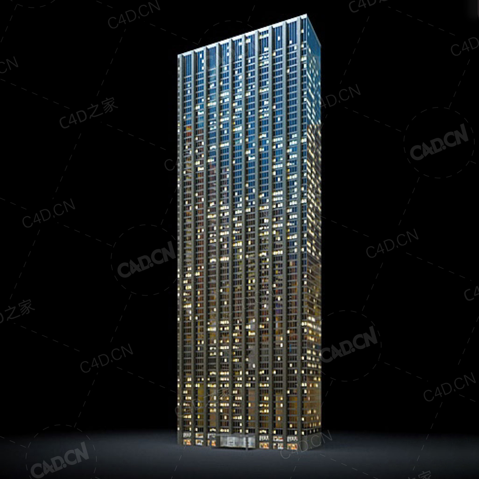 夜间摩天大楼办公楼写字楼C4D模型 Archmodels Vol.103_Night Skyscrapers - model-39 - C4D之家 - 39.jpg