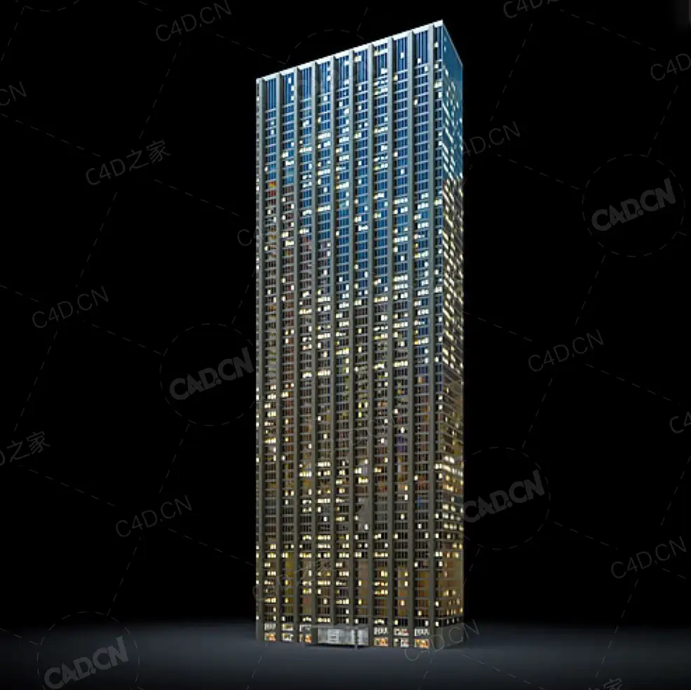 夜间摩天大楼办公楼写字楼C4D模型 Archmodels Vol.103_Night Skyscrapers - model-39 - C4D之家 - 39.jpg