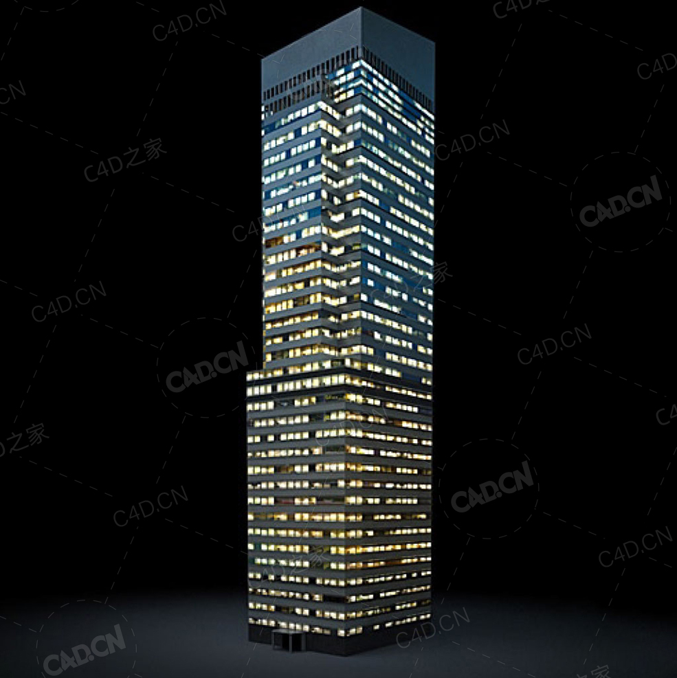 夜间摩天大楼办公楼写字楼C4D模型 Archmodels Vol.103_Night Skyscrapers - model-40 - C4D之家 - 40.jpg