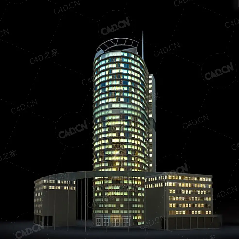 夜间摩天大楼办公楼写字楼C4D模型 Archmodels Vol.103_Night Skyscrapers - model-43 - C4D之家 - 43.jpg