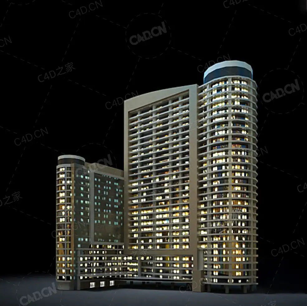 夜间摩天大楼办公楼写字楼C4D模型 Archmodels Vol.103_Night Skyscrapers - model-41 - C4D之家 - 41.jpg