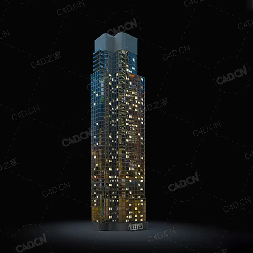夜间摩天大楼办公楼写字楼C4D模型 Archmodels Vol.103_Night Skyscrapers - model-45 - C4D之家 - 45.jpg