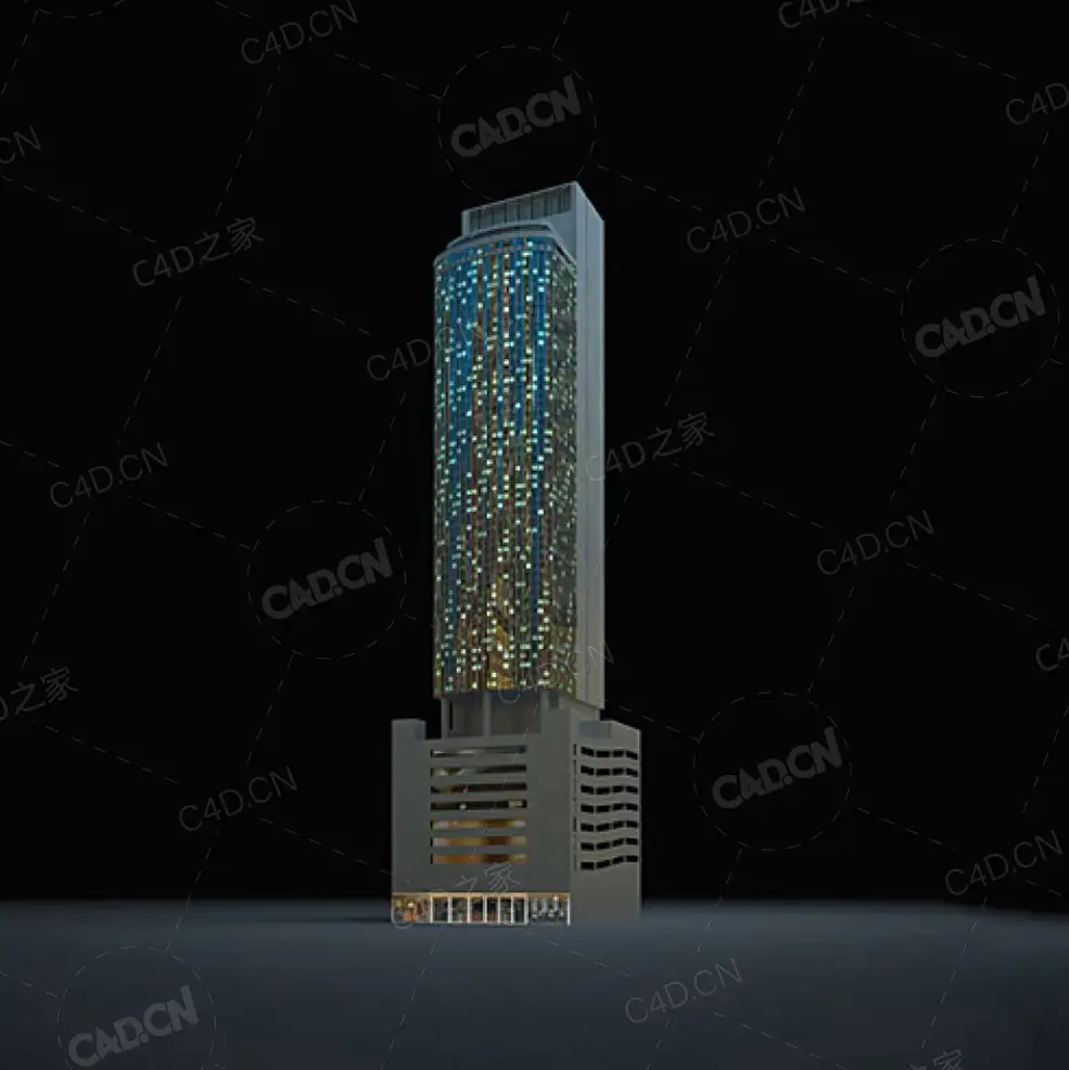 夜间摩天大楼办公楼写字楼C4D模型 Archmodels Vol.103_Night Skyscrapers - model-46 - C4D之家 - 46.jpg