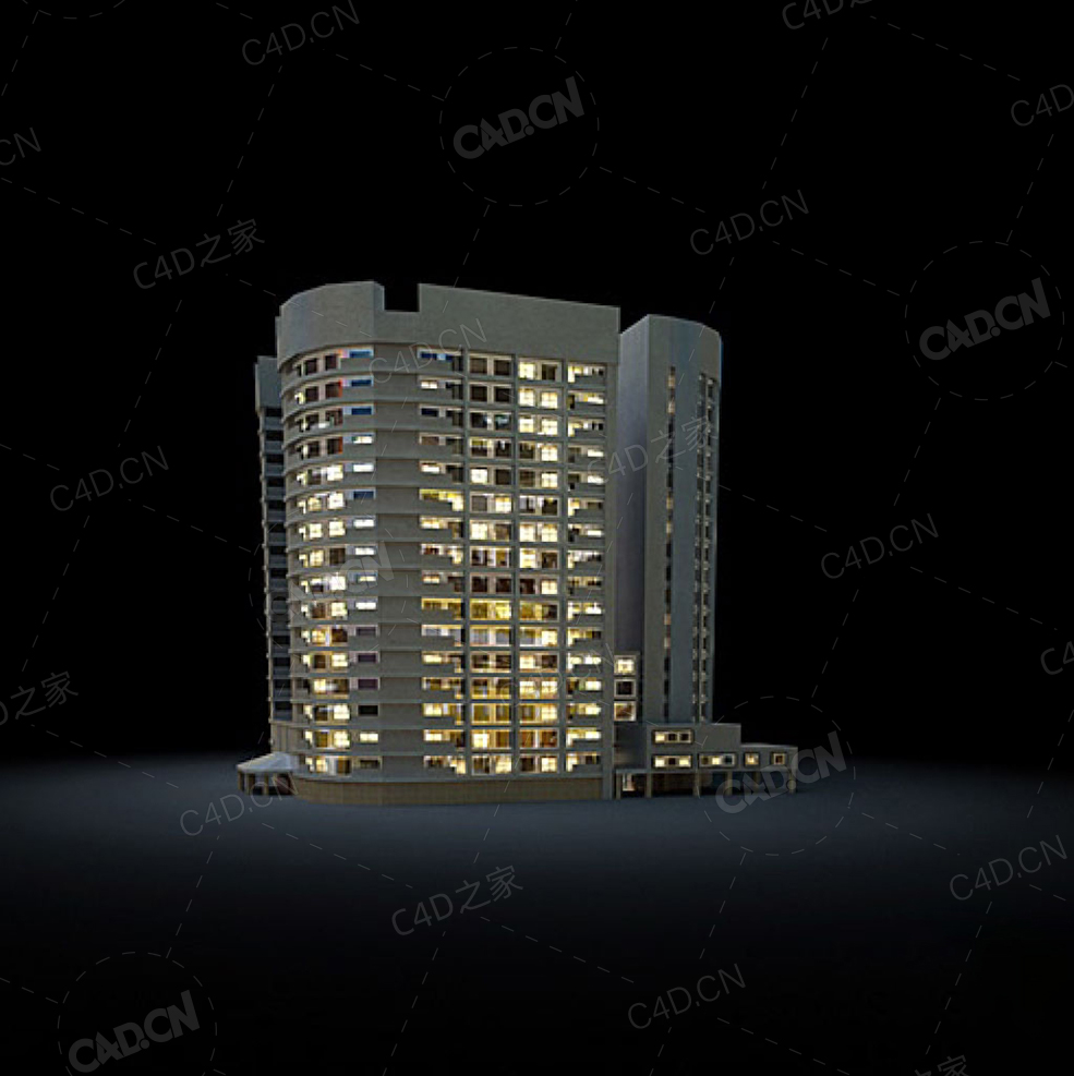 夜间摩天大楼办公楼写字楼C4D模型 Archmodels Vol.103_Night Skyscrapers - model-52 - C4D之家 - 52.jpg