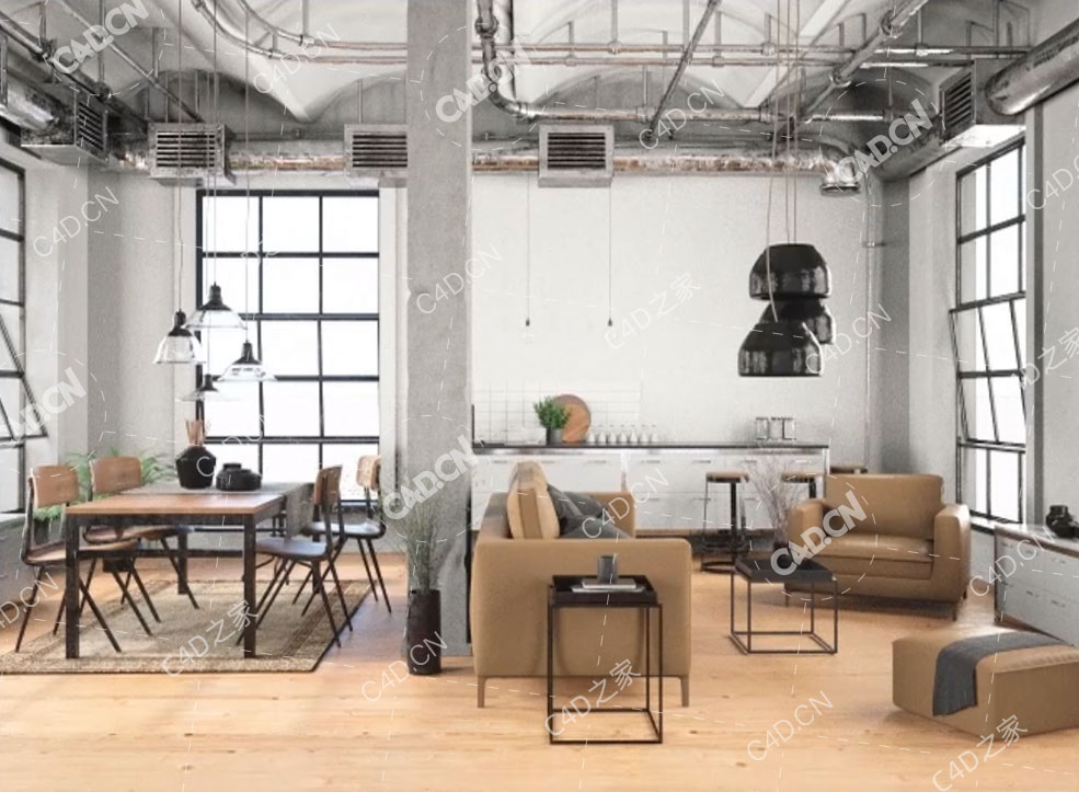 C4D Octane室内场景渲染教程Patreon – Interior Tutorial With Cinema 4D and Octane