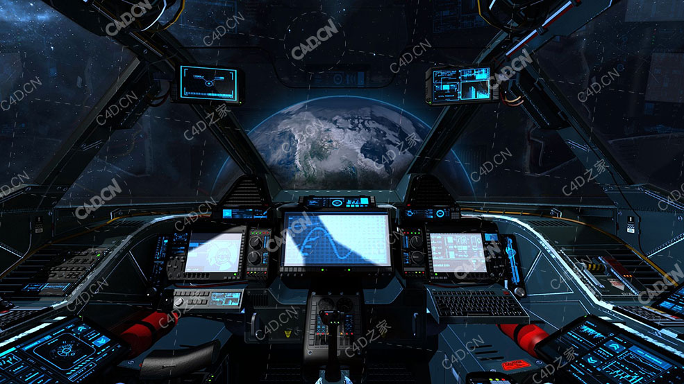 科幻太空待客工程C4D OCTANE模型