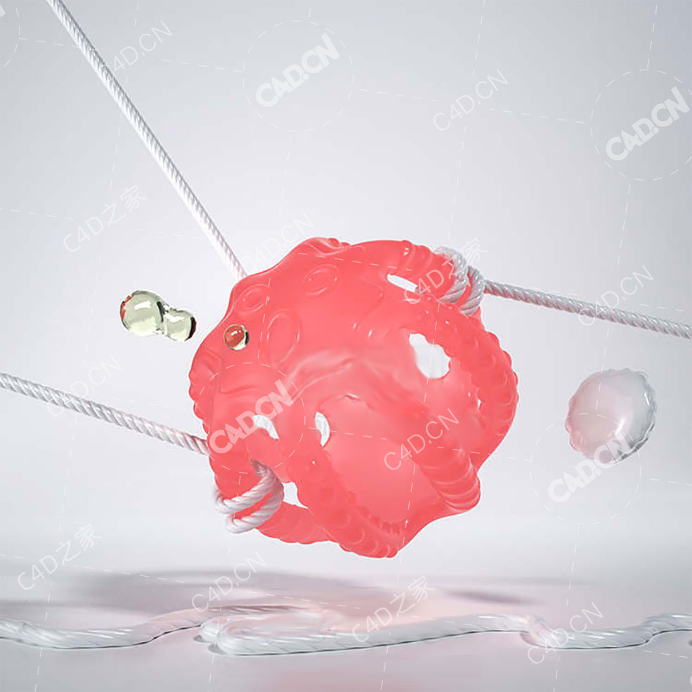 绳子捆绑的胶球章鱼球C4D OCTANE创意工程 - C4D之家 - 24.jpg