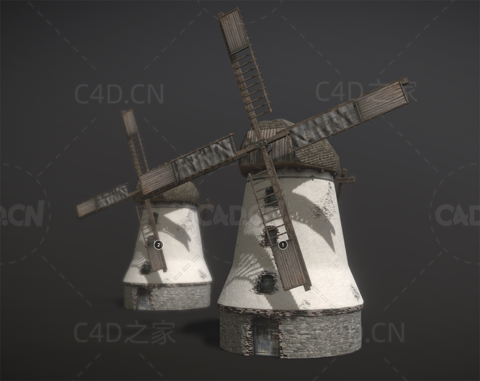 两个旋转的风车建筑 windmill - C4D之家 - 06.jpg