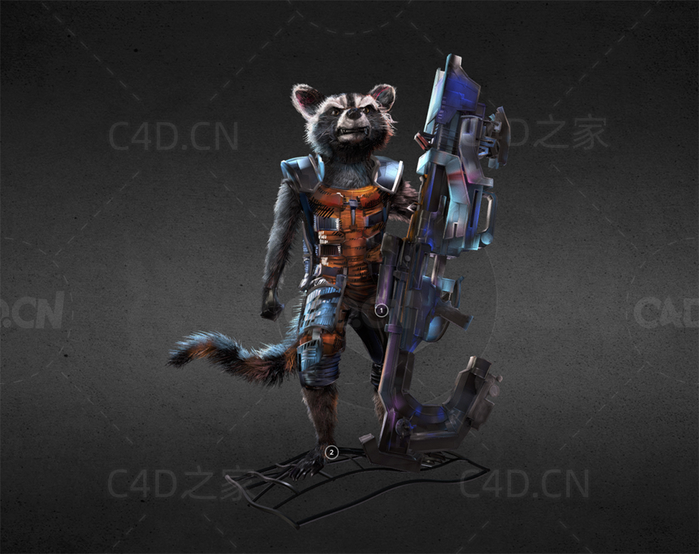 拿枪的猫战士 coolpaintr vr rocket psvr - C4D之家 - 10.jpg
