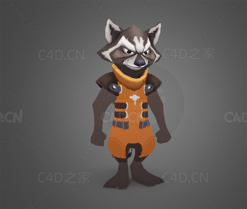 卡通火箭浣熊 rocket-raccoon - C4D之家 - 16.jpg