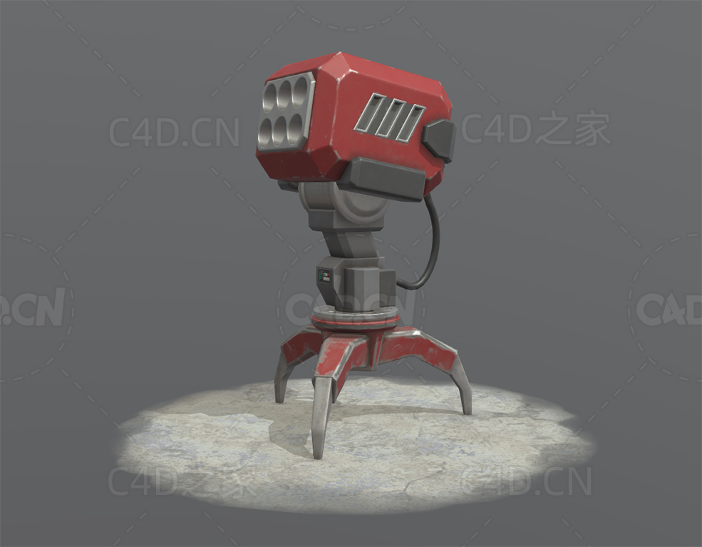 卡通火箭弹发射塔 rocket-launcher-turret - C4D之家 - 22.jpg