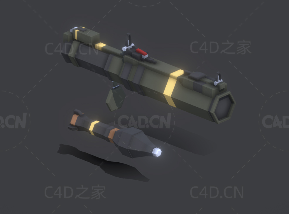低面卡通火箭弹发射器 m72 law rocket launcher - C4D之家 - 18.jpg