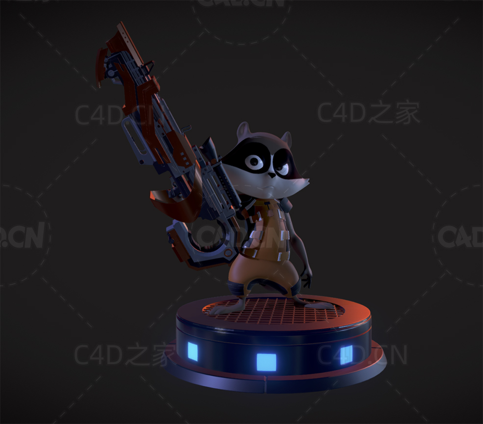 拿枪的火箭浣熊 rocket - C4D之家 - 27.jpg