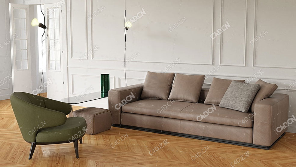 现代家具客厅沙发棕色真皮沙发双人沙发C4D模型SOFA 3D MODEL - C4D之家 - c4d.cn-A197_-(6).jpg