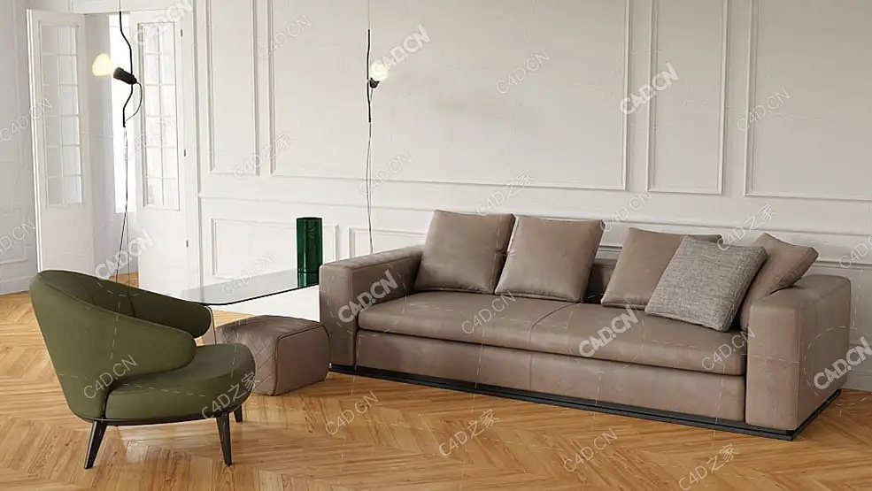 现代家具客厅沙发棕色真皮沙发双人沙发C4D模型SOFA 3D MODEL - C4D之家 - c4d.cn-A197_-(6).jpg