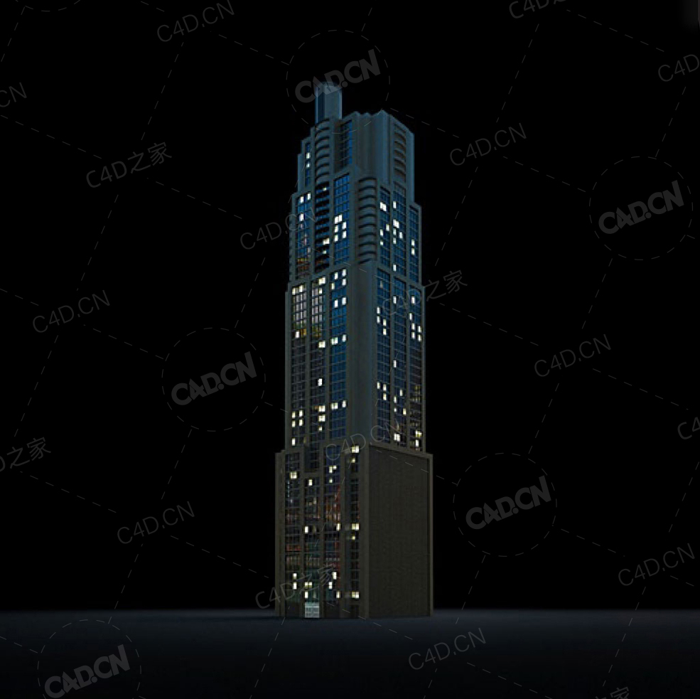 夜间摩天大楼办公楼写字楼C4D模型 Archmodels Vol.103_Night Skyscrapers - model-61 - C4D之家 - 61.jpg