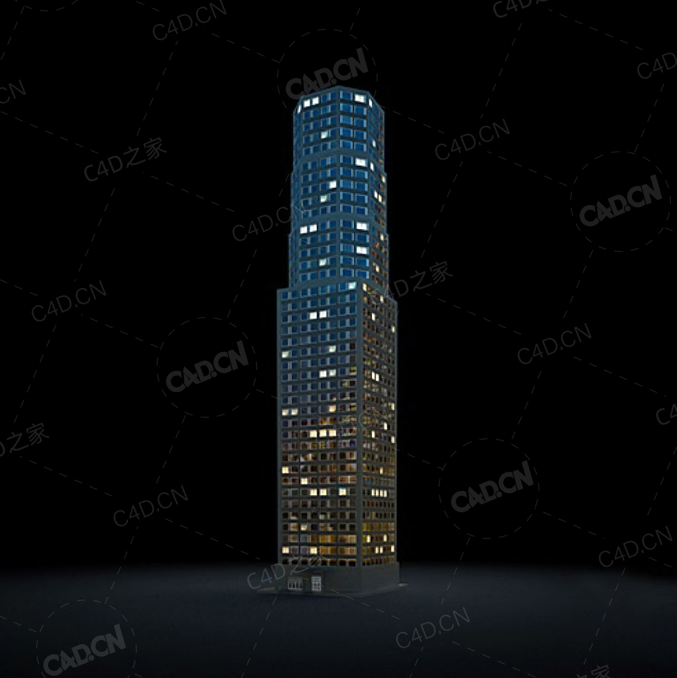 夜间摩天大楼办公楼写字楼C4D模型 Archmodels Vol.103_Night Skyscrapers - model-66 - C4D之家 - 66.jpg