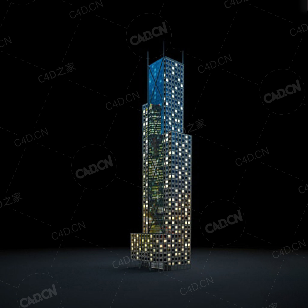 夜间摩天大楼办公楼写字楼C4D模型 Archmodels Vol.103_Night Skyscrapers - model-63 - C4D之家 - 63.jpg