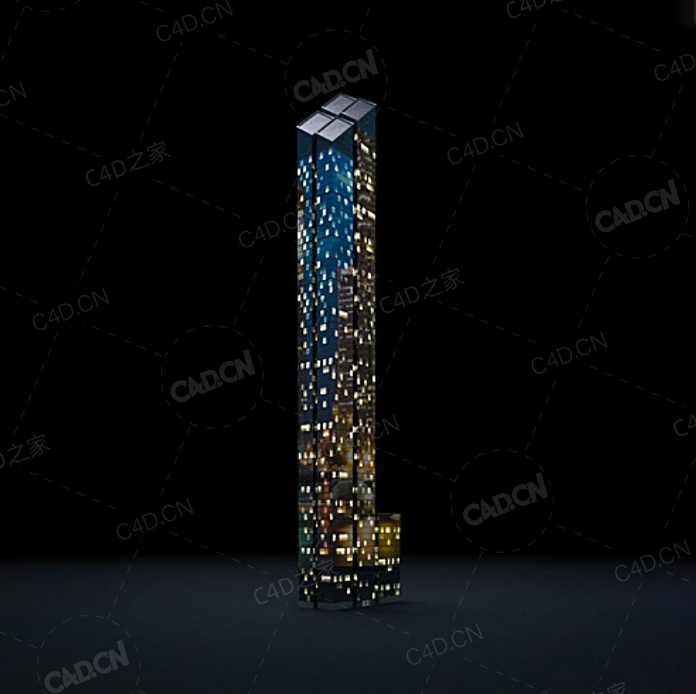 夜间摩天大楼办公楼写字楼C4D模型 Archmodels Vol.103_Night Skyscrapers - model-65 - C4D之家 - 65.jpg