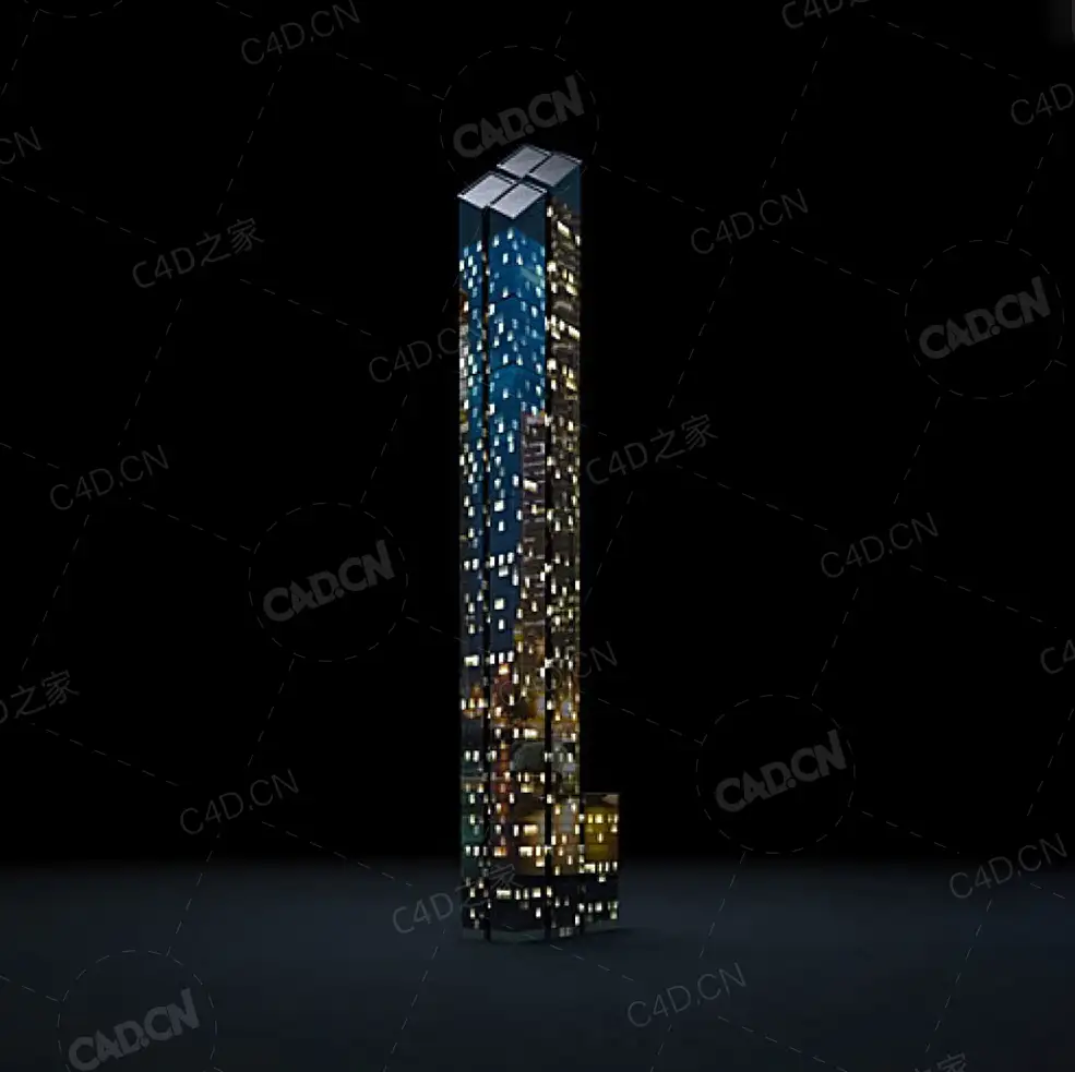 夜间摩天大楼办公楼写字楼C4D模型 Archmodels Vol.103_Night Skyscrapers - model-65 - C4D之家 - 65.jpg