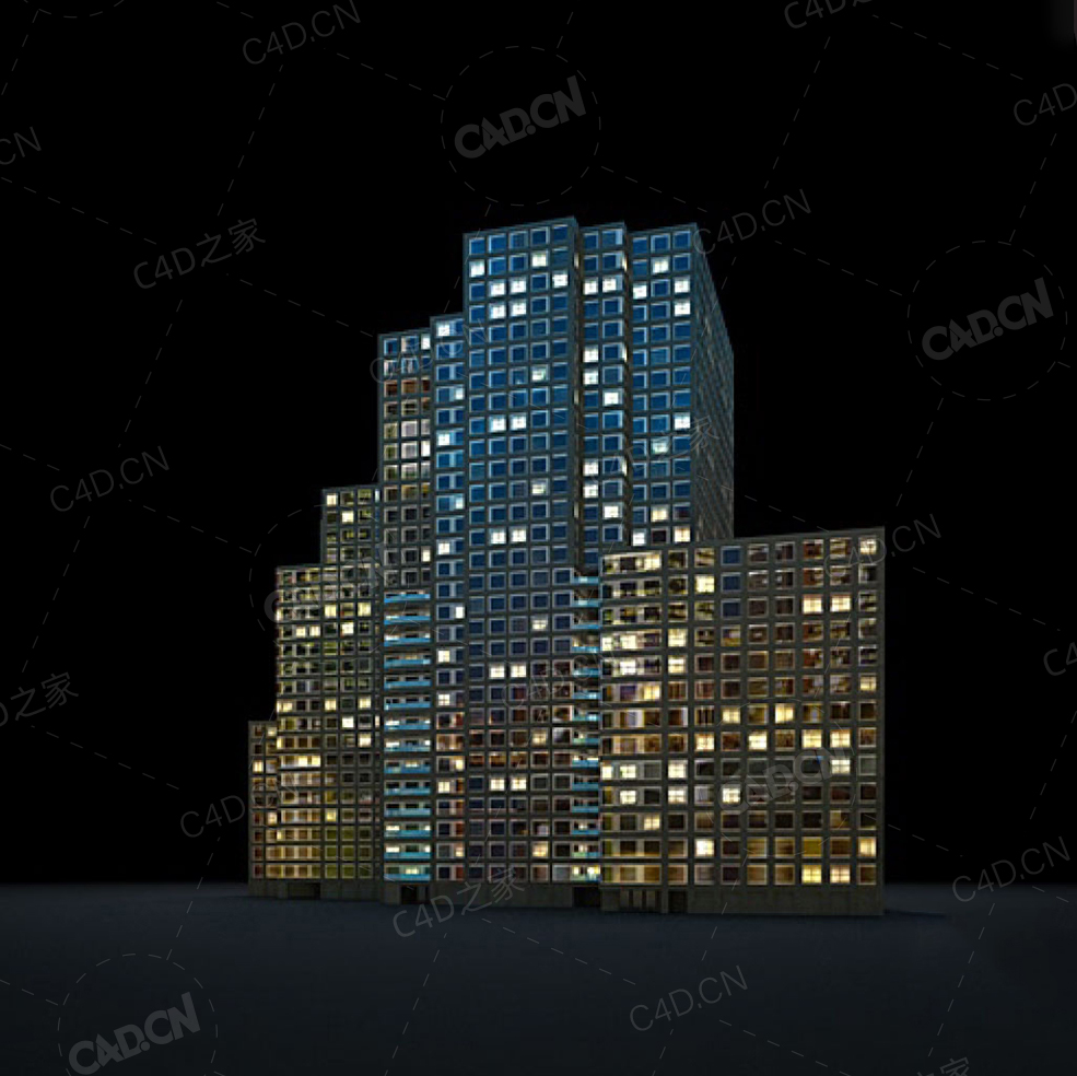夜间摩天大楼办公楼写字楼C4D模型 Archmodels Vol.103_Night Skyscrapers - model-71 - C4D之家 - 71.jpg