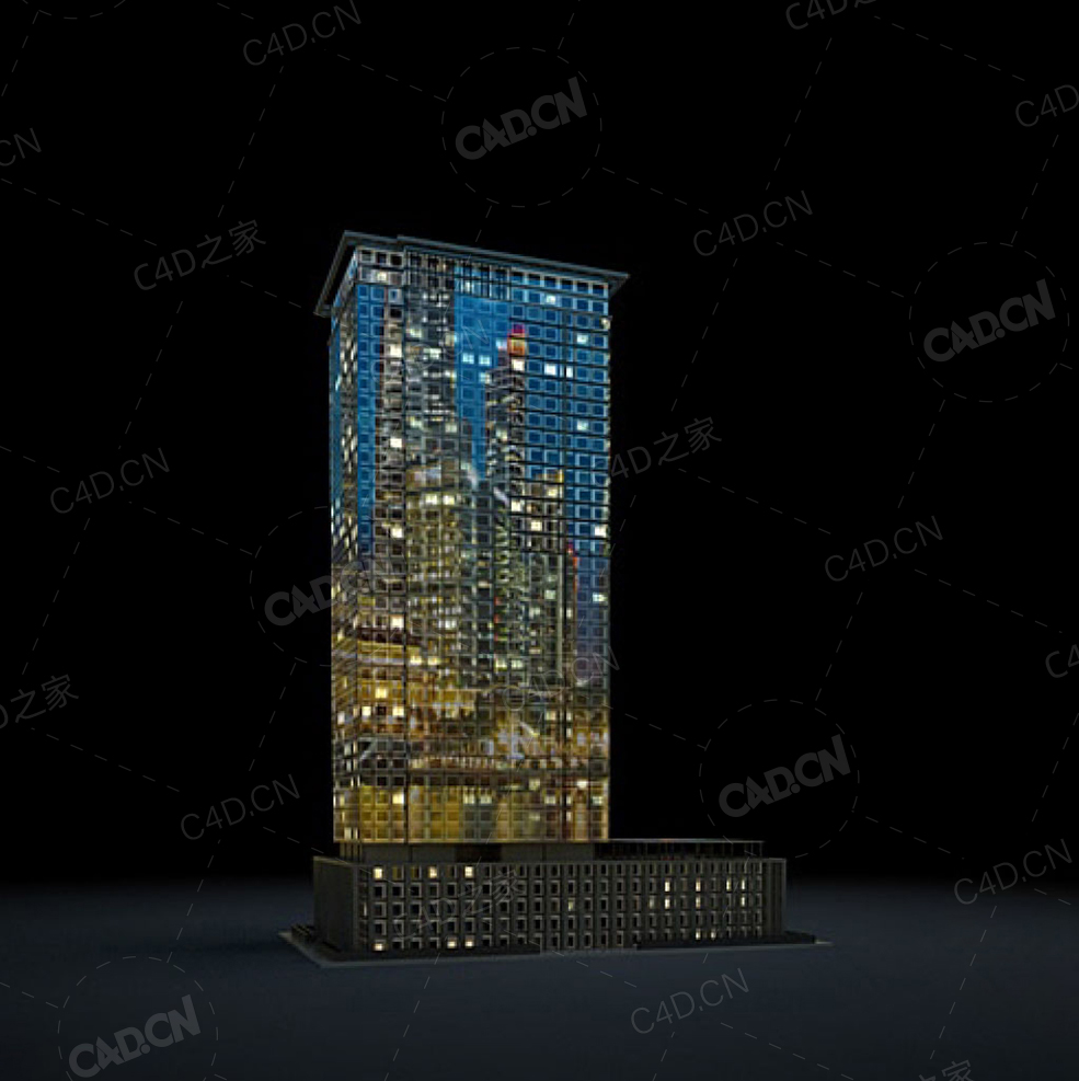 夜间摩天大楼办公楼写字楼C4D模型 Archmodels Vol.103_Night Skyscrapers - model-72 - C4D之家 - 72.jpg