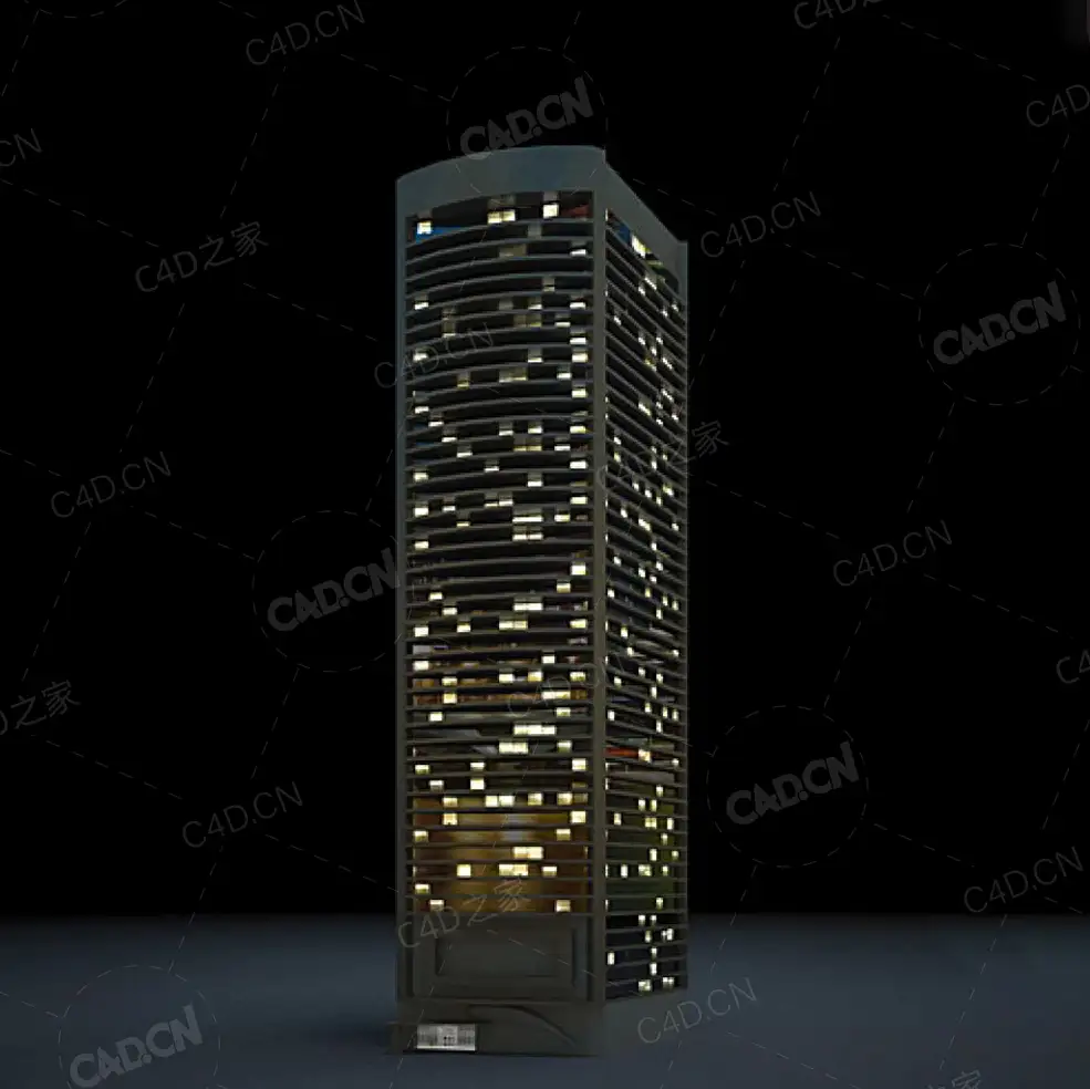 夜间摩天大楼办公楼写字楼C4D模型 Archmodels Vol.103_Night Skyscrapers - model-79 - C4D之家 - 79.jpg