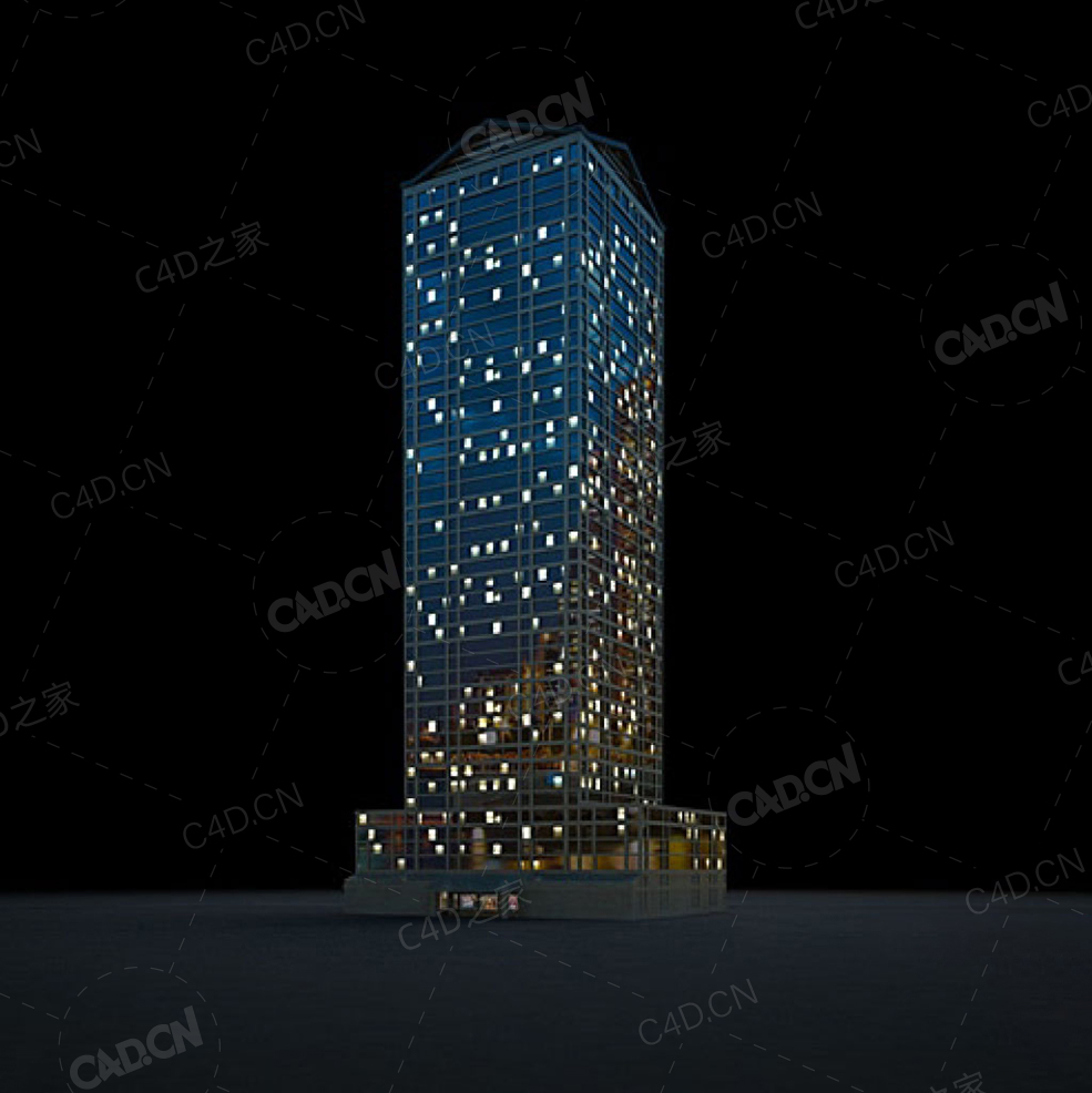 夜间摩天大楼办公楼写字楼C4D模型 Archmodels Vol.103_Night Skyscrapers - model-74 - C4D之家 - 74.jpg