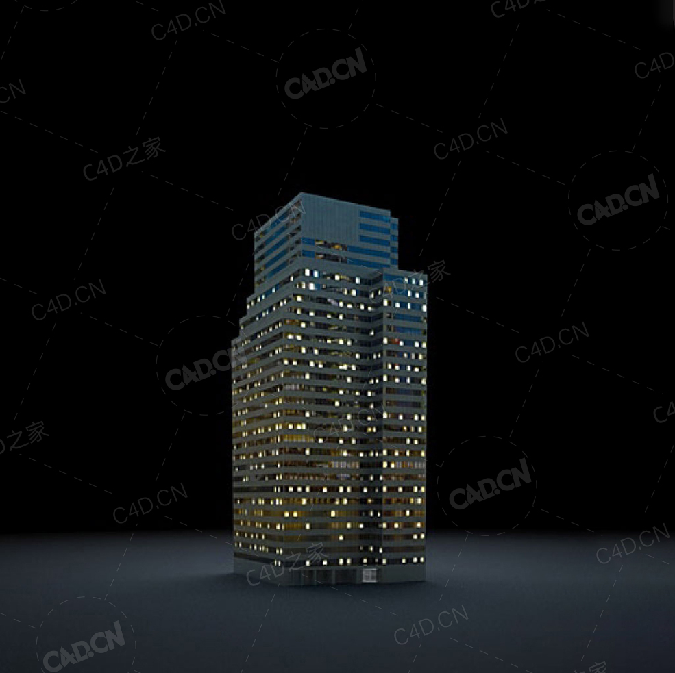 夜间摩天大楼办公楼写字楼C4D模型 Archmodels Vol.103_Night Skyscrapers - model-77 - C4D之家 - 77.jpg