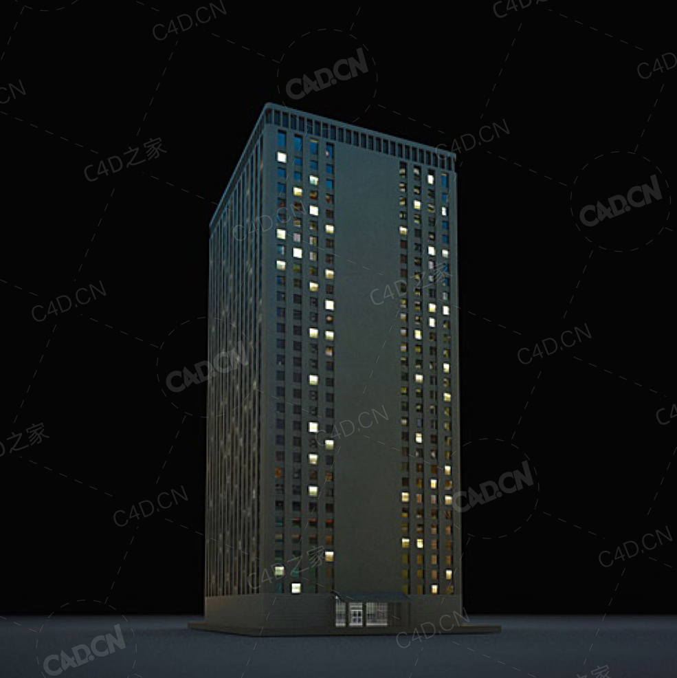夜间摩天大楼办公楼写字楼C4D模型 Archmodels Vol.103_Night Skyscrapers - model-78 - C4D之家 - 78.jpg