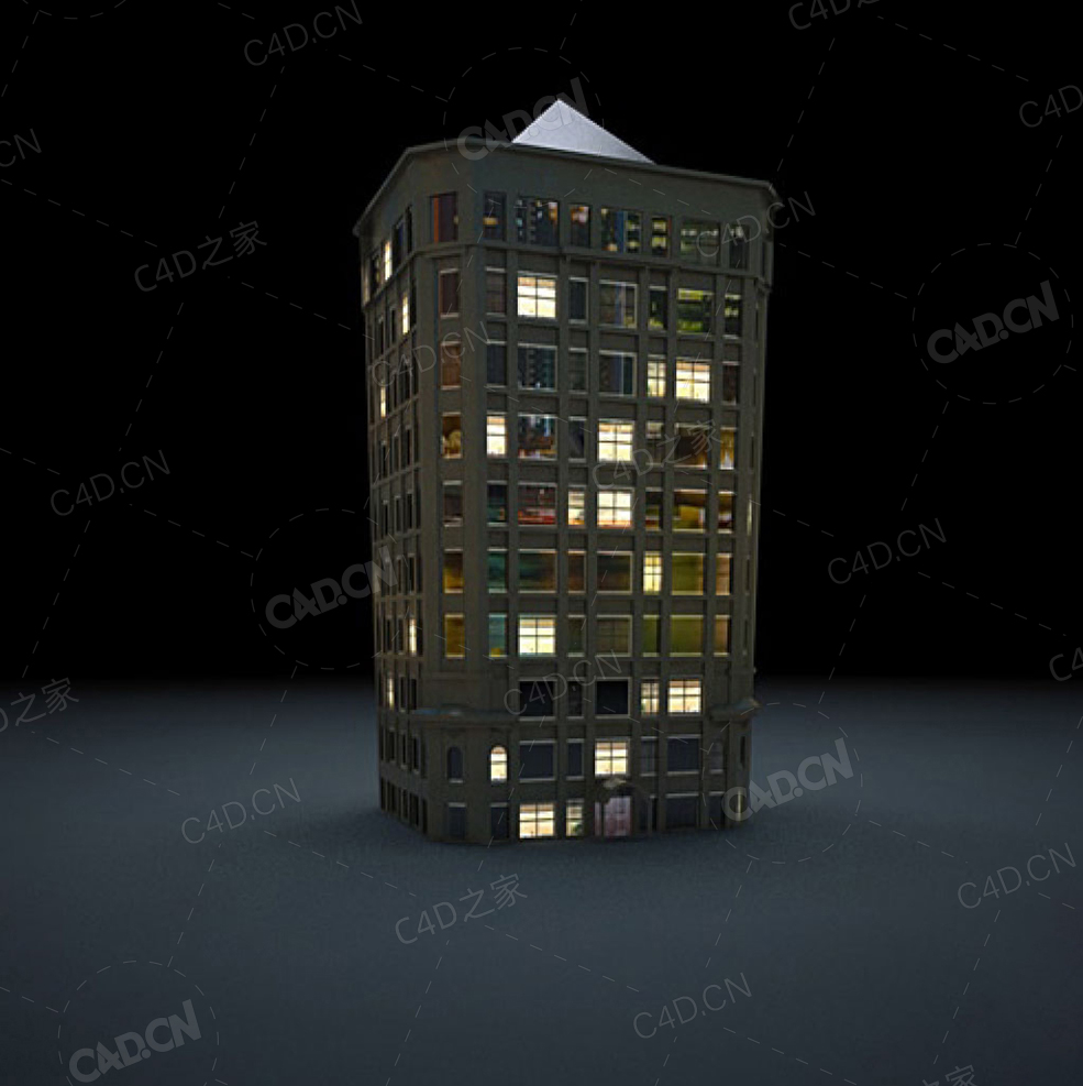 夜间摩天大楼办公楼写字楼C4D模型 Archmodels Vol.103_Night Skyscrapers - model-80 - C4D之家 - 80.jpg