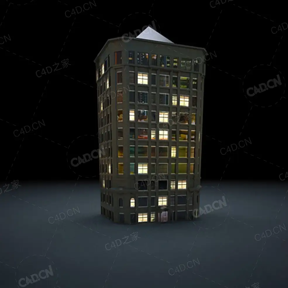 夜间摩天大楼办公楼写字楼C4D模型 Archmodels Vol.103_Night Skyscrapers - model-80 - C4D之家 - 80.jpg