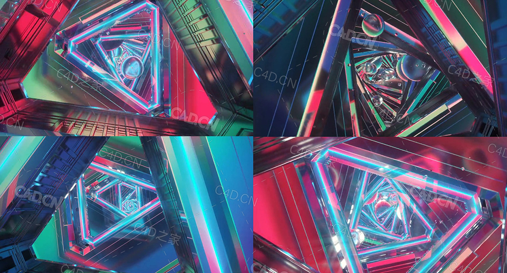 循环三角图形炫彩遂道ANGULAR (loop) - C4D之家 - 02.jpg