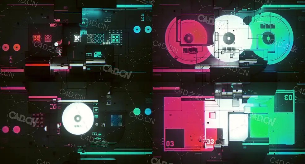 错位科技电视信号蜂鸟图案循环动画 v1beeple_GOBO-v1