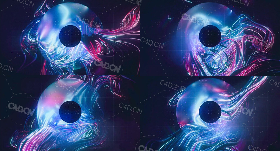 酷炫发光圆环生长的光线动画beeple_breath-ctrl_c4d - C4D之家 - 10.jpg