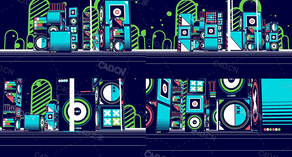 向前不断生长出来的音乐涂鸦方块动画blockpile (two)