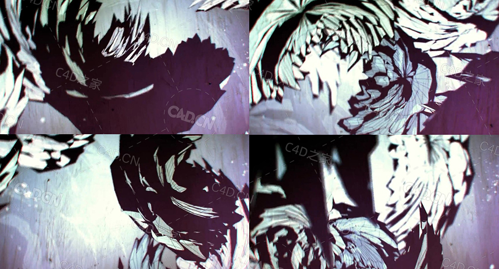 中国风水墨风抽象旋转伞影动画ceedoo