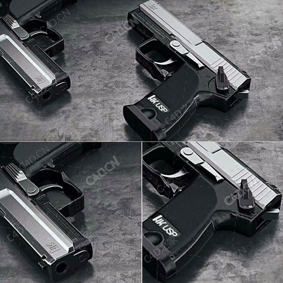 手枪C4D模型Pistol