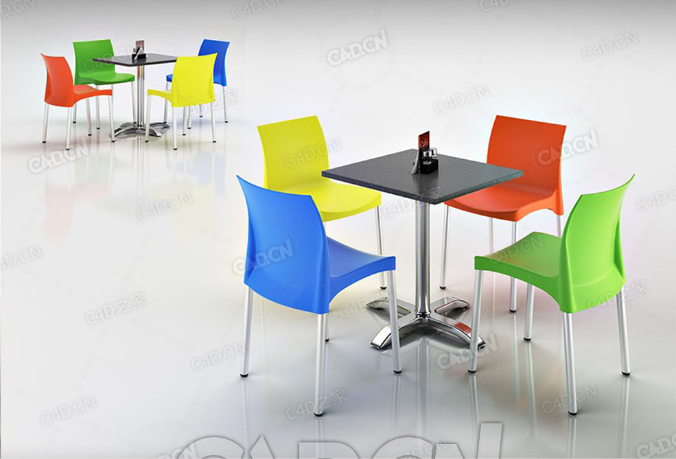 塑料桌椅组合C4D模型 - C4D之家 - 15.jpg