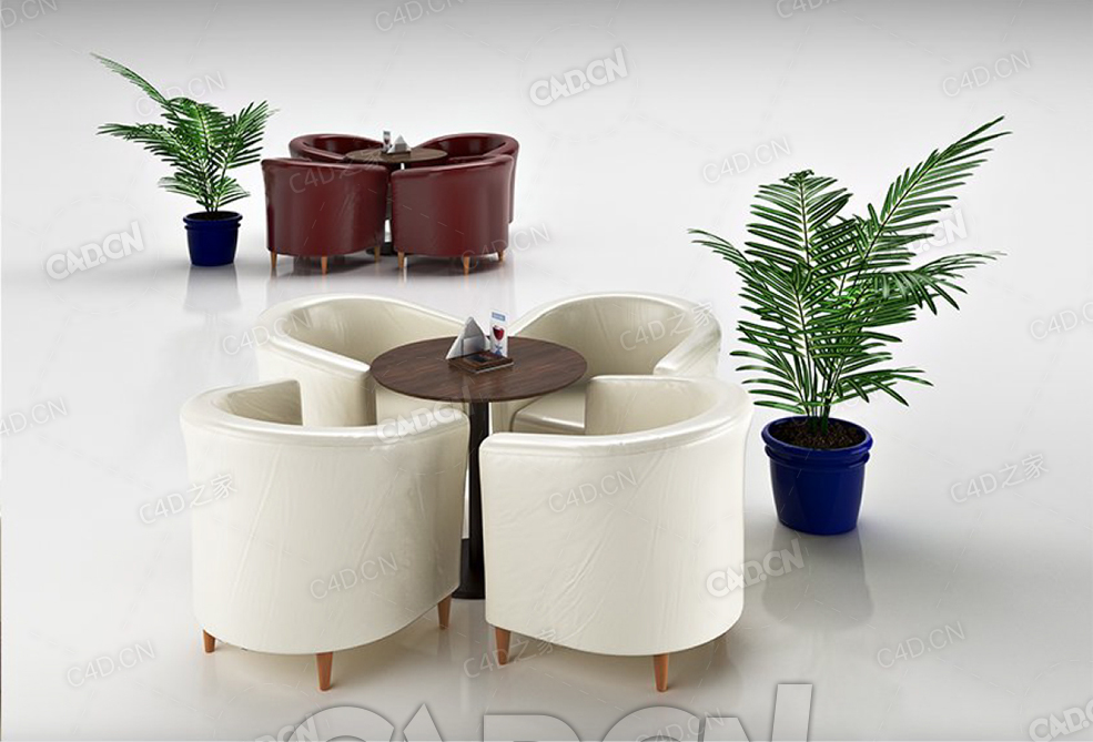 咖啡厅真皮扶手椅套件C4D模型 - C4D之家 - 18.jpg