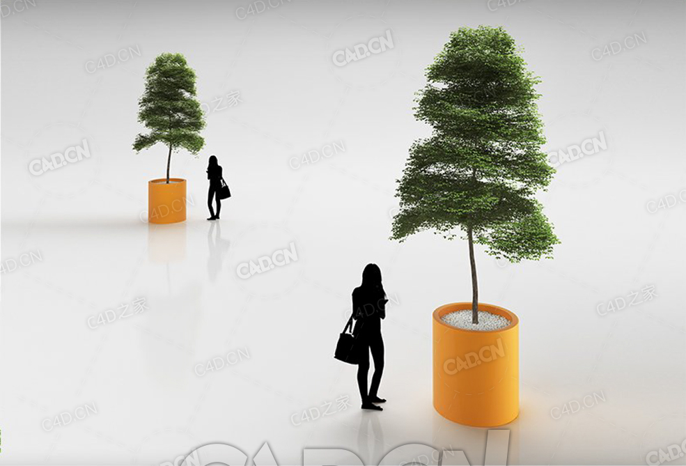 塑料盆盆栽景观树C4D模型 - C4D之家 - 27.jpg